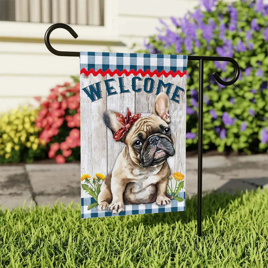 French Bull Dog Welcome Garden Flag Amazing Faith Designs