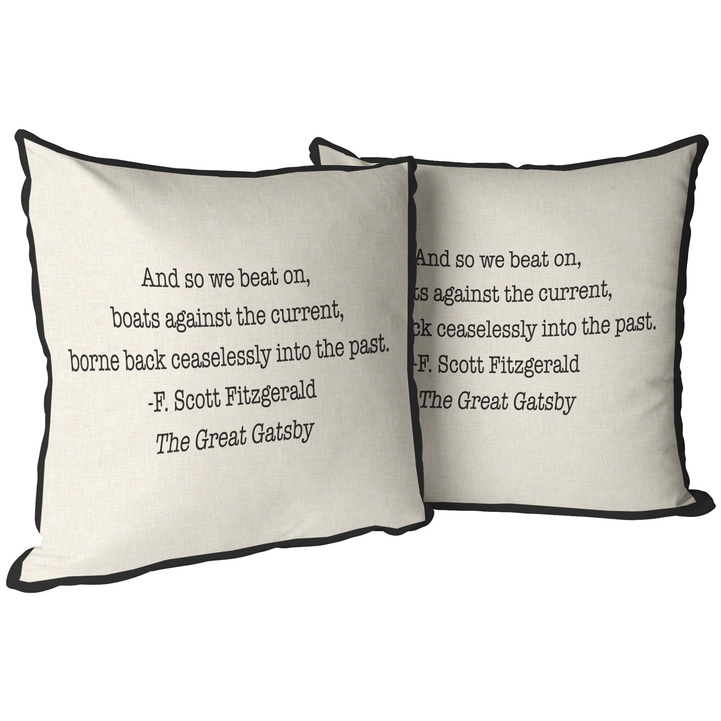 Gatsby Quote Literary Pillow, F. Scott Fitzgerald, The Great Gatsby Pillow - Amazing Faith Designs