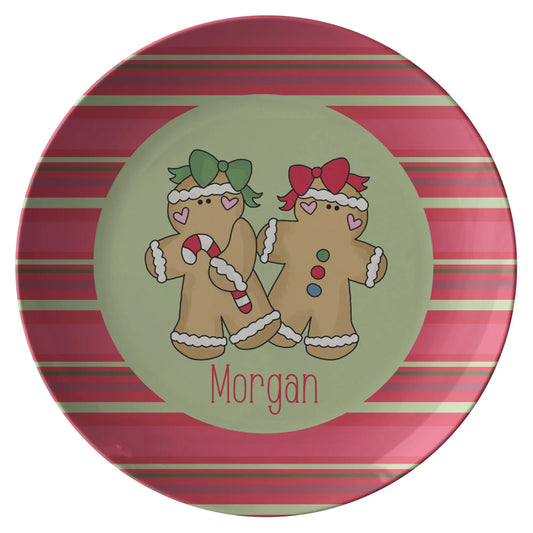 Gingerbread Christmas Personalized Plate for Kids teelaunch