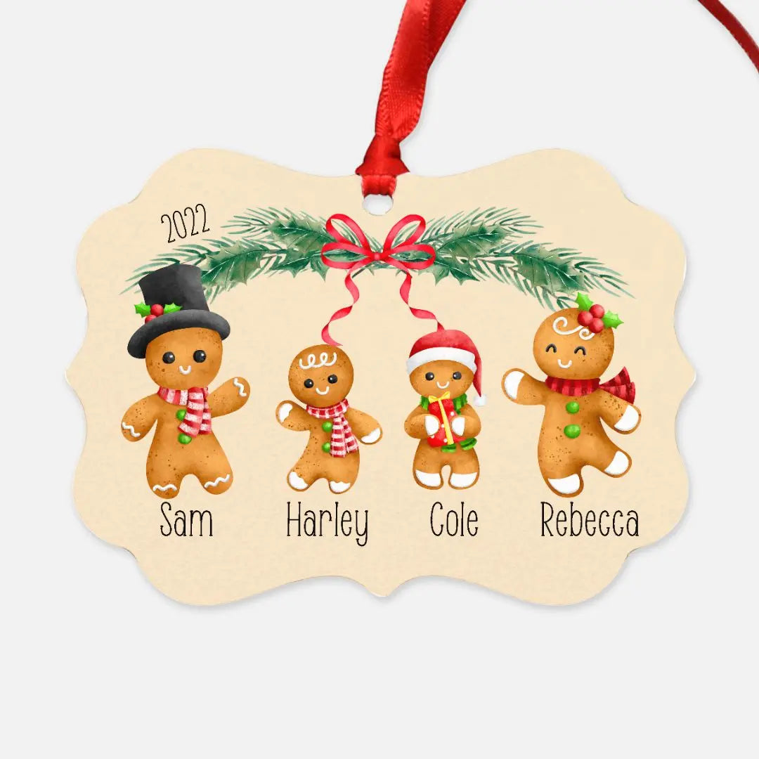 Gingerbread Family Ornament, Custom Christmas Keepsake Amazing Faith Designs