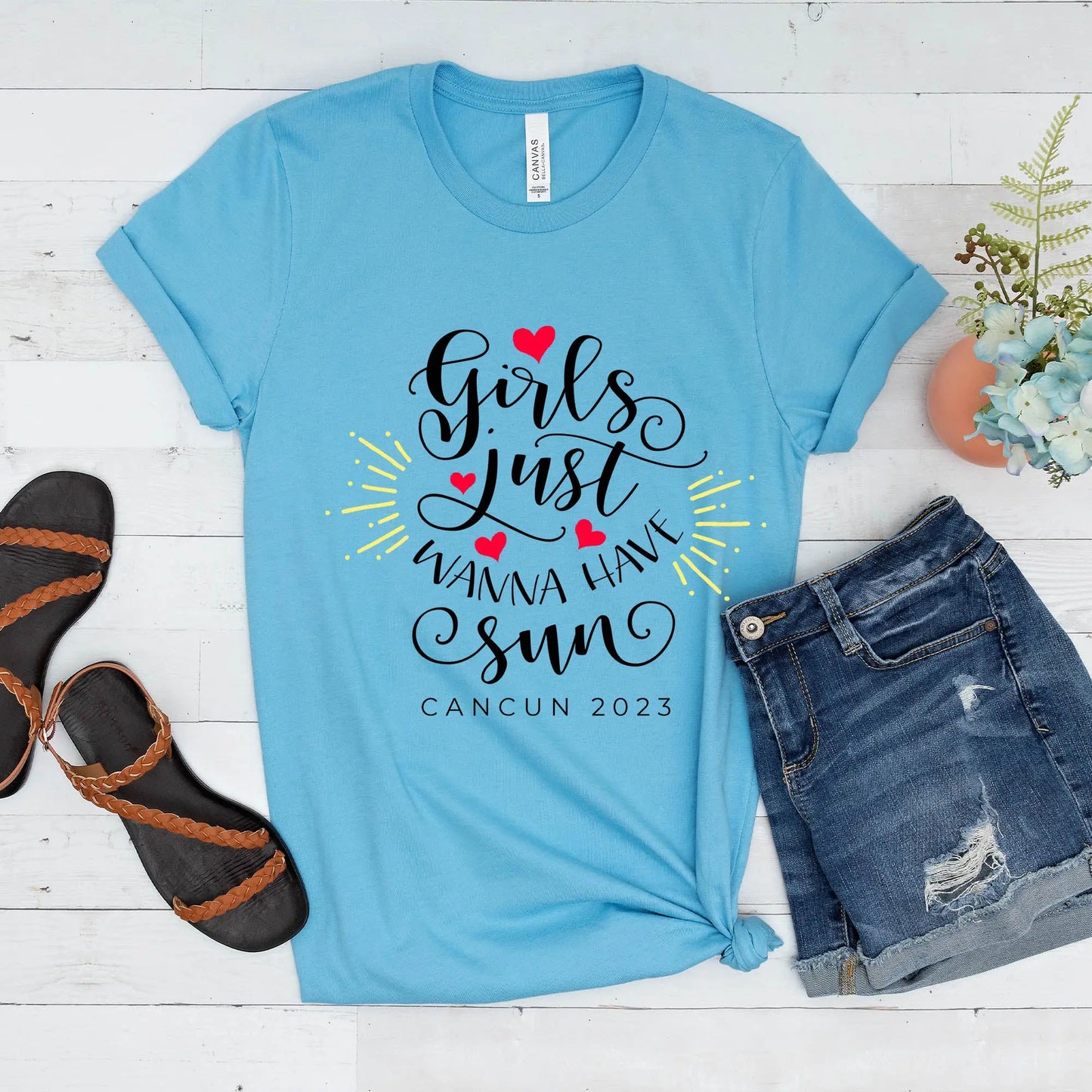 Girls Just Wanna Have Sun Unisex t-shirt, Friends Beach Shirt, Summer Shirt, Vacation Shirt, Girls Trip T-shirt, Friends Beach Trip Shirts Amazing Faith Designs