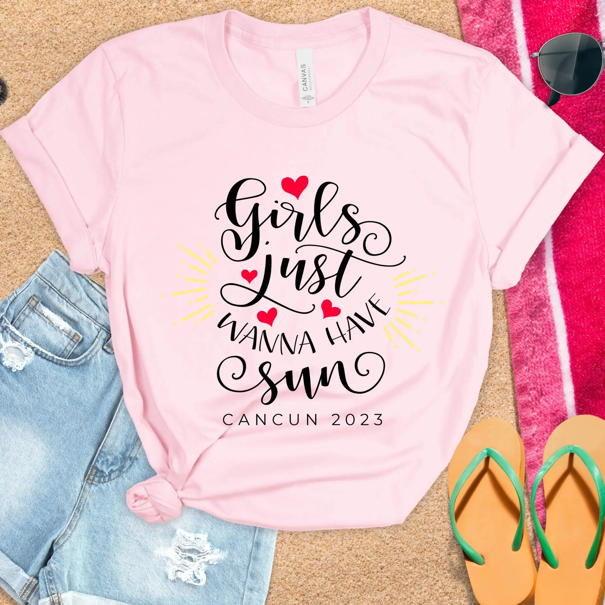 Girls Just Wanna Have Sun Unisex t-shirt, Friends Beach Shirt, Summer Shirt, Vacation Shirt, Girls Trip T-shirt, Friends Beach Trip Shirts Amazing Faith Designs