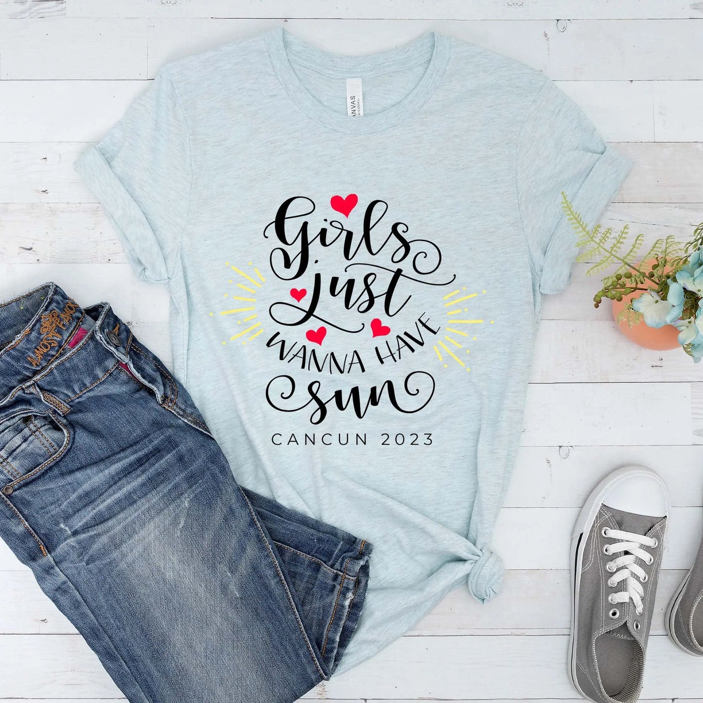 Girls Just Wanna Have Sun Unisex t-shirt, Friends Beach Shirt, Summer Shirt, Vacation Shirt, Girls Trip T-shirt, Friends Beach Trip Shirts Amazing Faith Designs