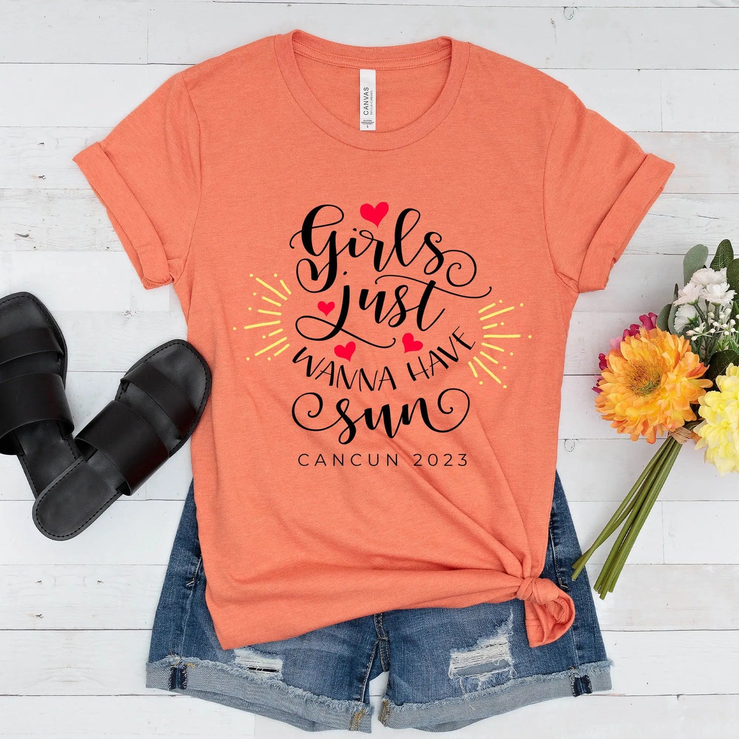 Girls Just Wanna Have Sun Unisex t-shirt, Friends Beach Shirt, Summer Shirt, Vacation Shirt, Girls Trip T-shirt, Friends Beach Trip Shirts Amazing Faith Designs