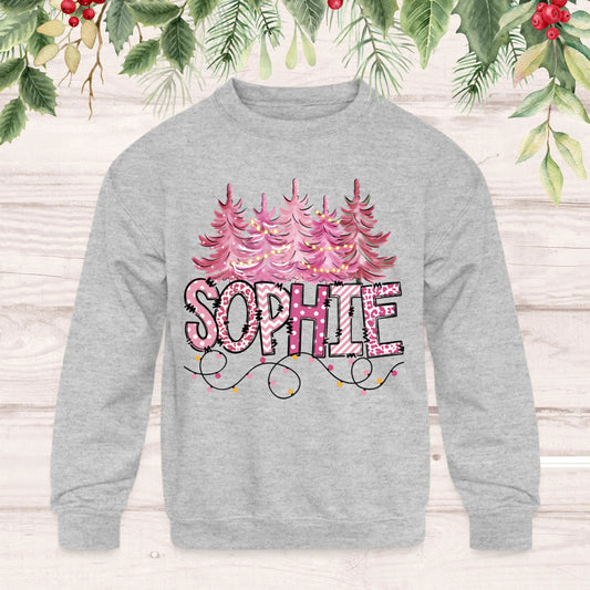 Girls Name Christmas Sweatshirt - Personalized Sweatshirt SPOD