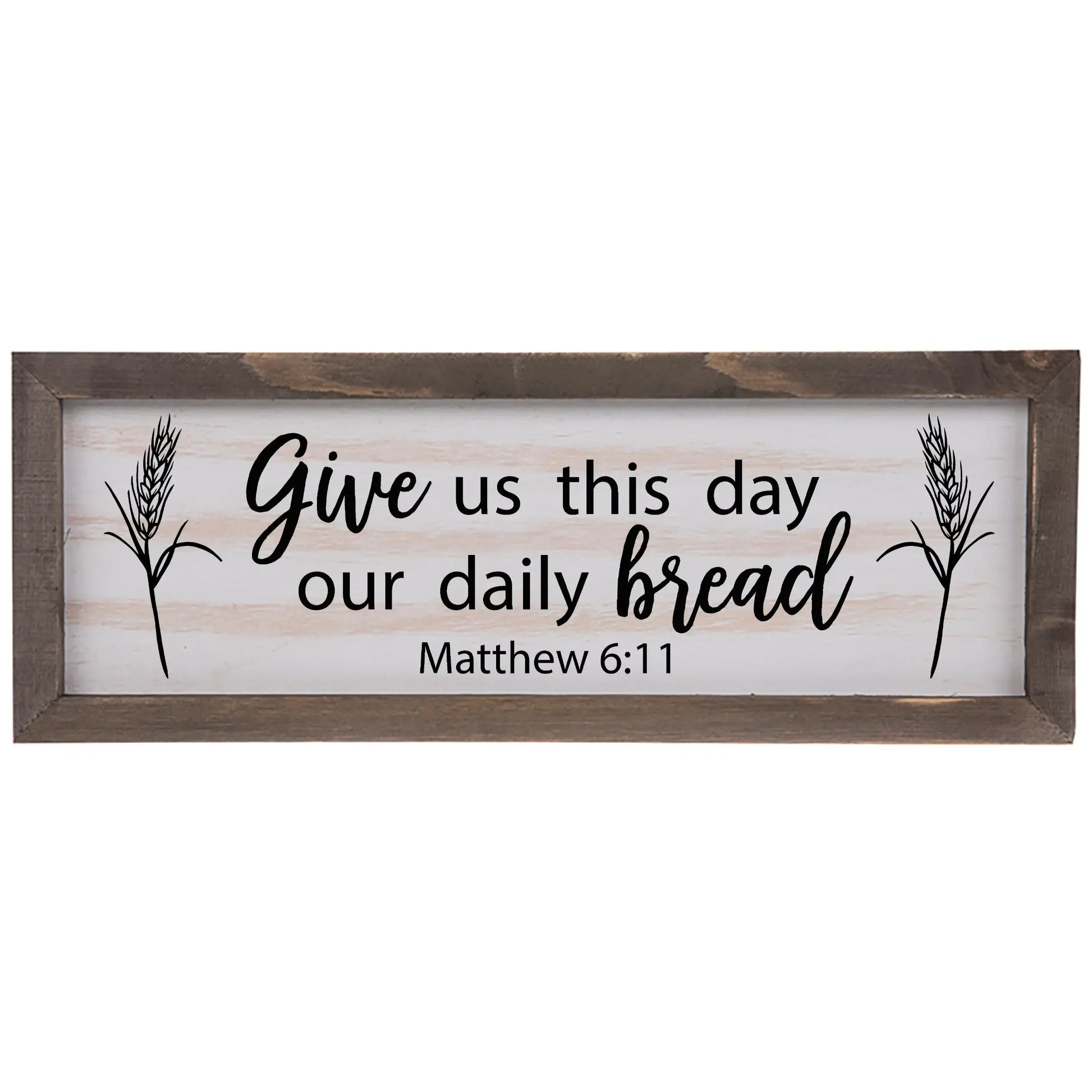 Give Us Daily Bread Prayer Whitewashed Rustic Farmhouse Wood Decor amazingfaithdesigns