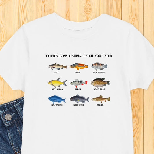 Gone Fishing Personalized Toddler T-shirt Amazing Faith Designs