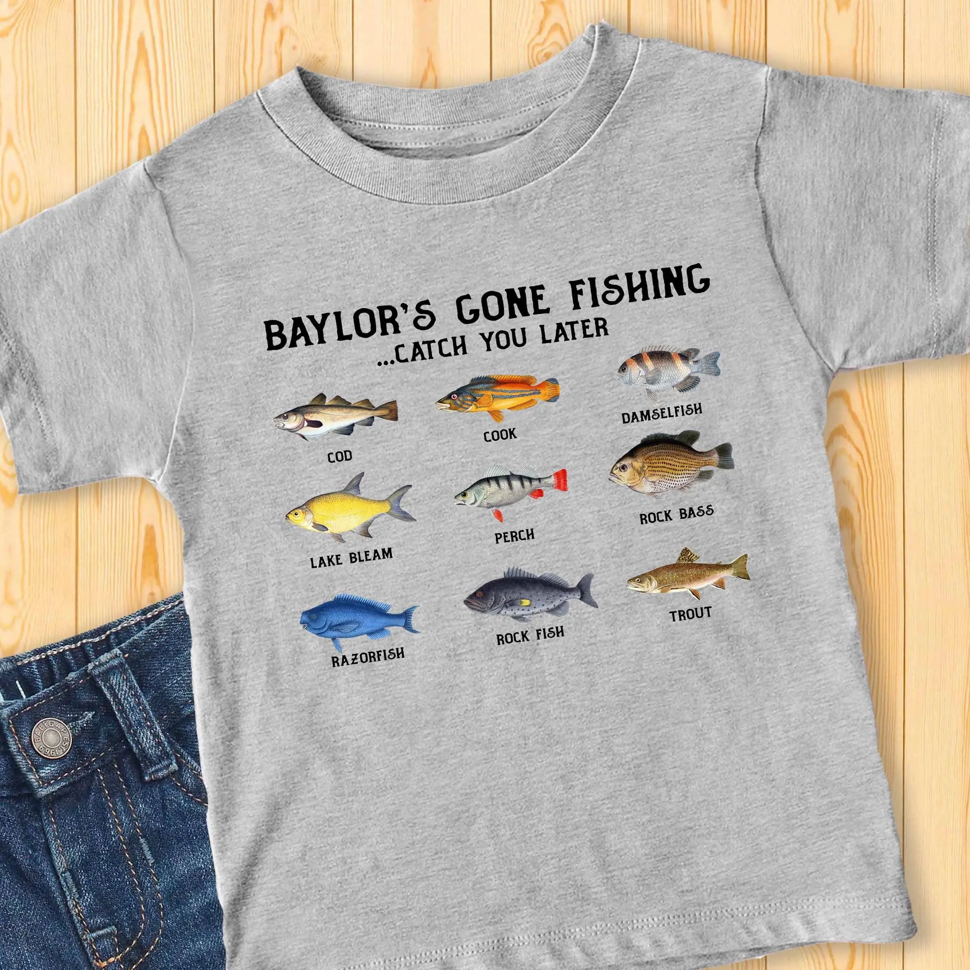 Gone Fishing Personalized Toddler T-shirt Amazing Faith Designs