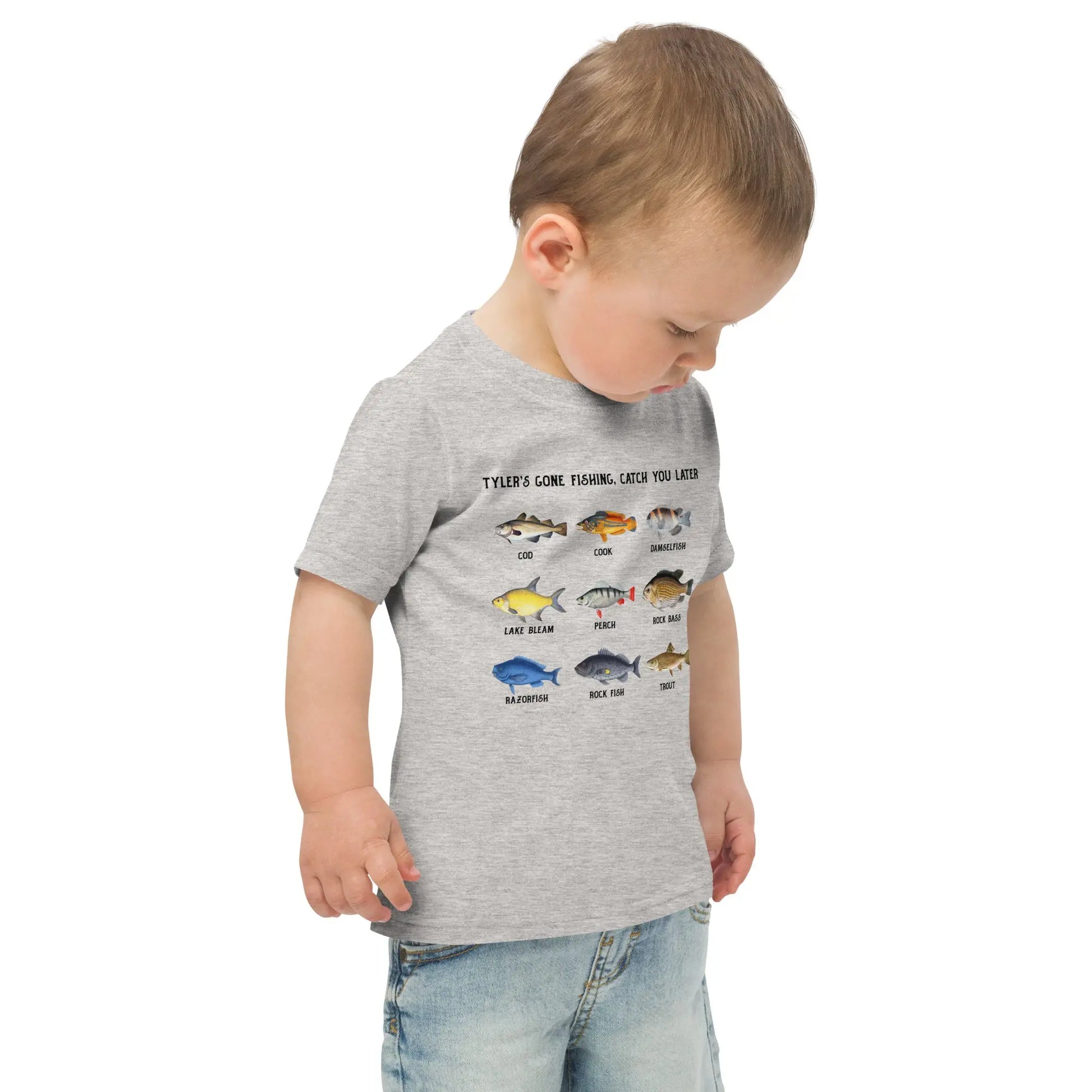 Gone Fishing Personalized Toddler t-shirt Amazing Faith Designs