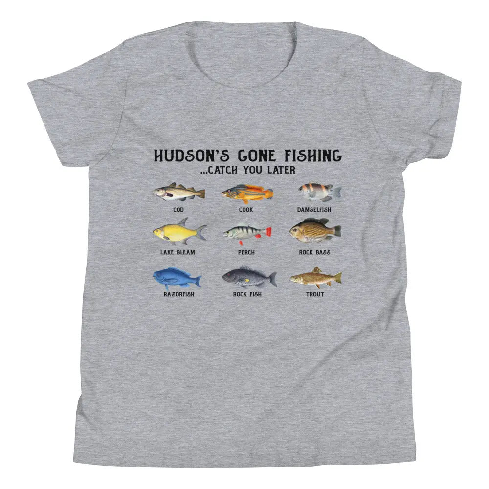 Gone Fishing Personalized Youth T-Shirt Amazing Faith Designs