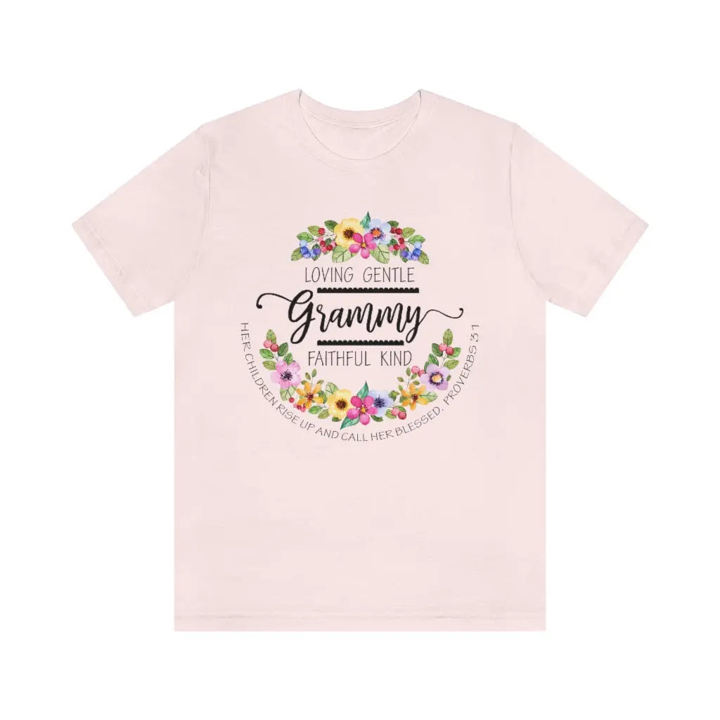 Grammy Floral Scripture Tee, Personalized Grammy shirt, Custom Grandma Shirt, Christian Faith Tee Printify