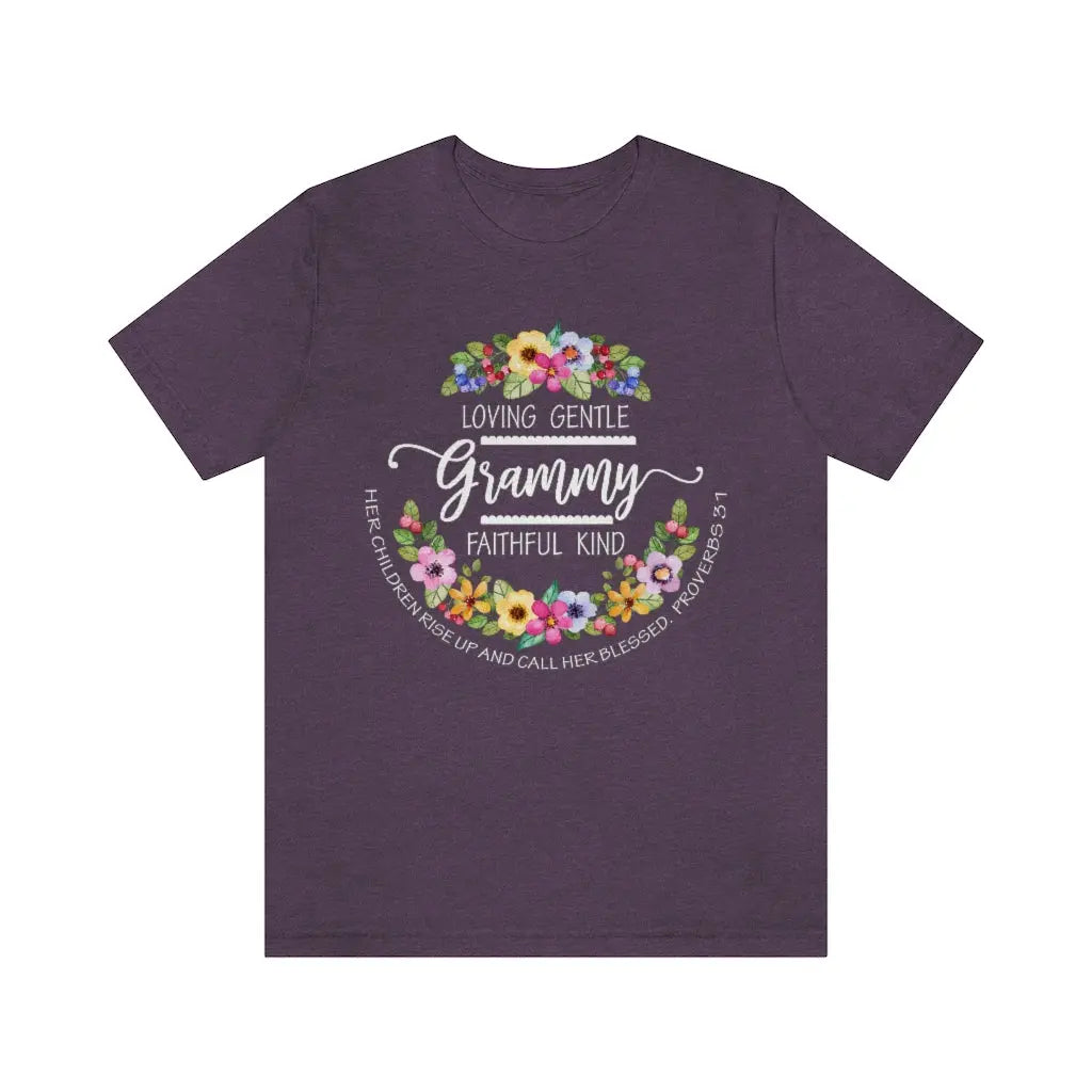 Grammy Floral Scripture Tee, Personalized Grammy shirt, Custom Grandma Shirt, Christian Faith Tee Printify