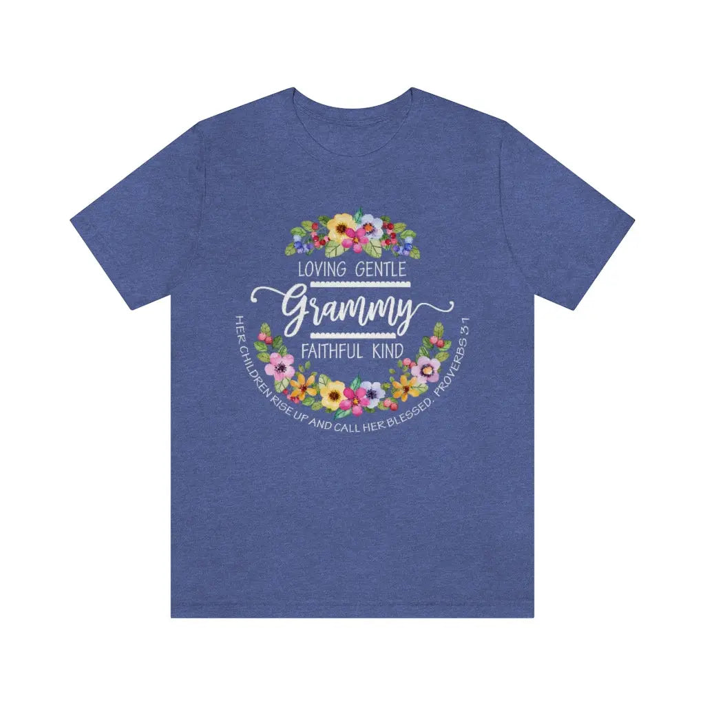 Grammy Floral Scripture Tee, Personalized Grammy shirt, Custom Grandma Shirt, Christian Faith Tee Printify