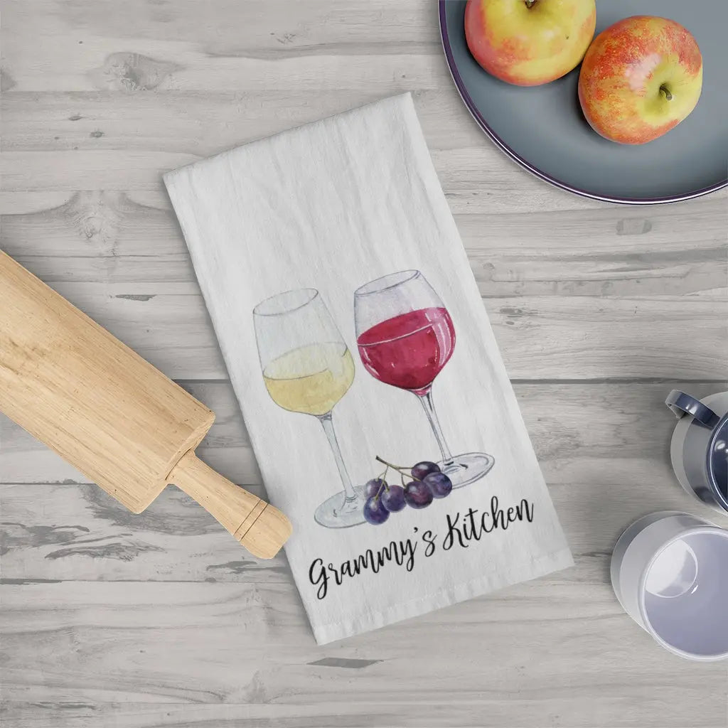 Grammy Tea Towel - Wine Printify