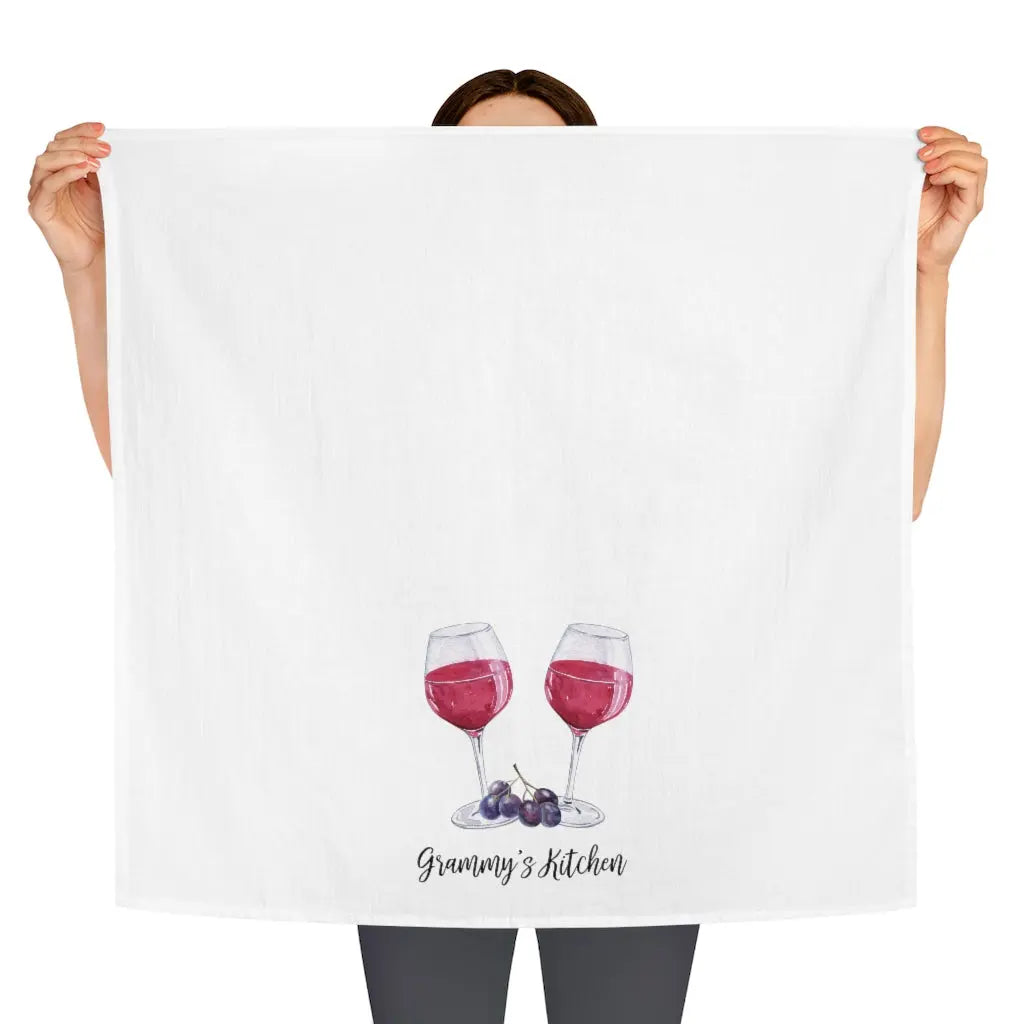 Grammy Tea Towel - red wine Printify