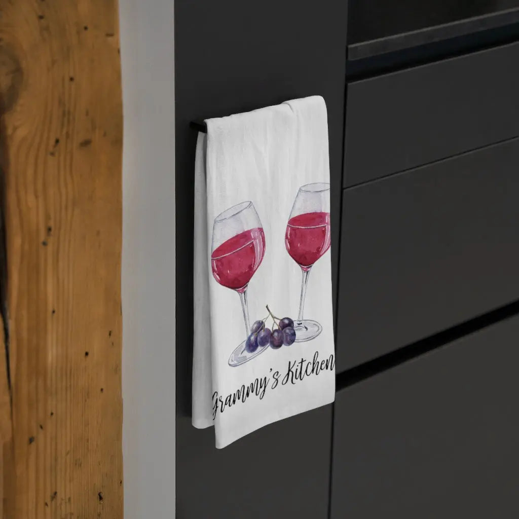 Grammy Tea Towel - red wine Printify