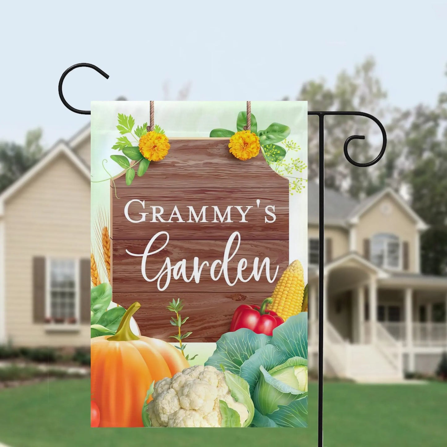 Grammy's Vegetable Garden Flag, Papa, Gramp's, Grandpa, Grandma, Mimi, Nana, Dad, Mom Amazing Faith Designs