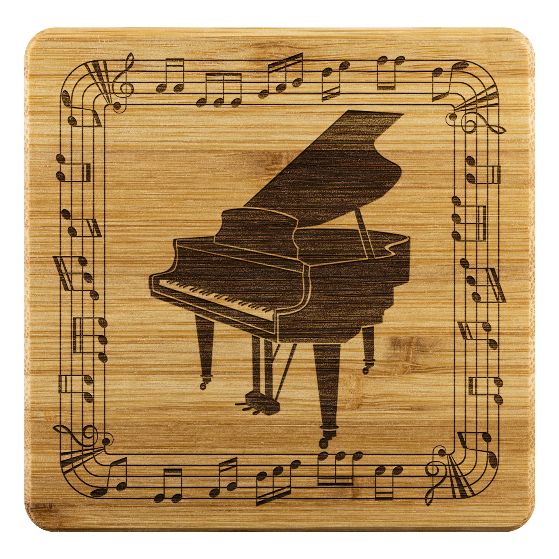 Grand Piano Bamboo Coasters - Set of 4, Musician gift, Music Coasters teelaunch