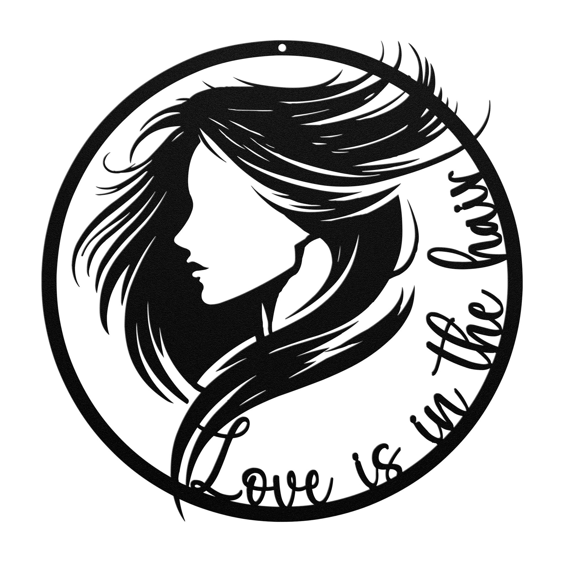 Hair Salon Metal Sign | Love is in the Hair - Amazing Faith Designs