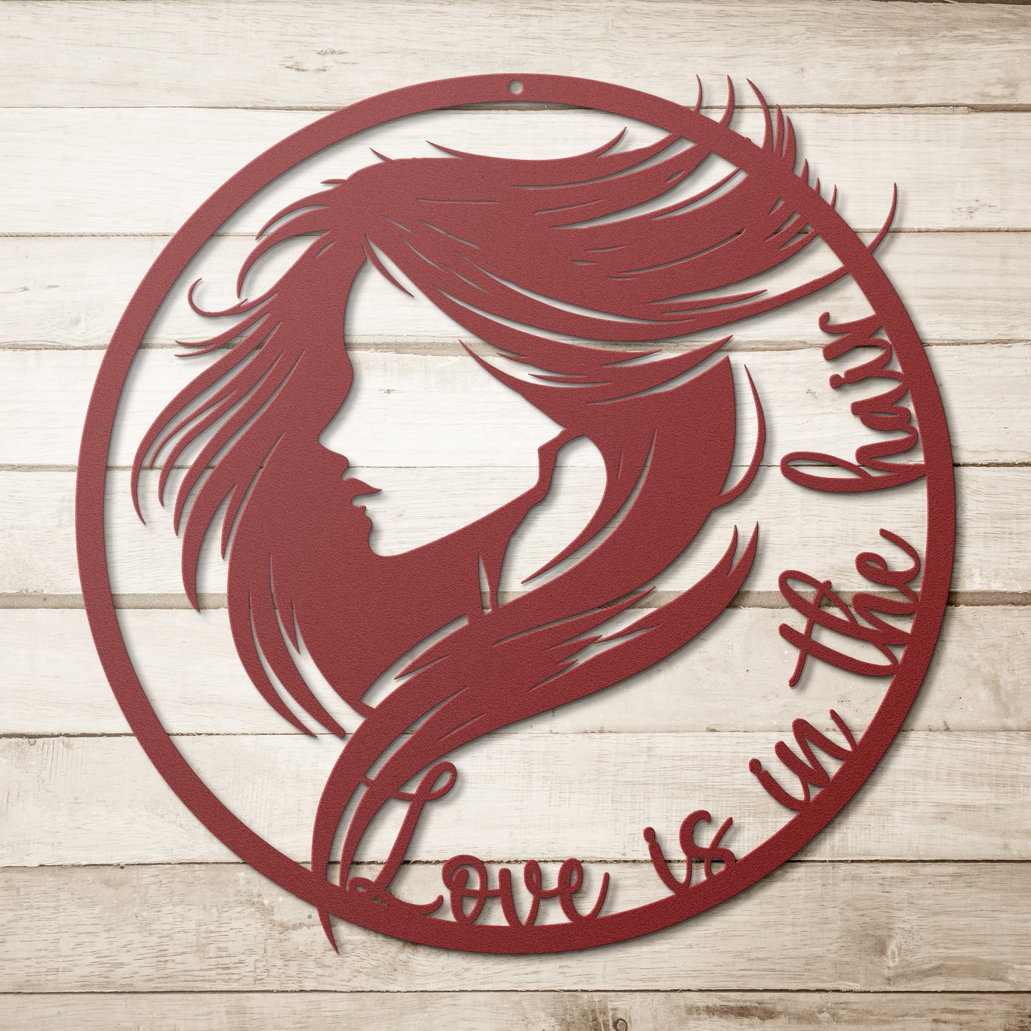 Hair Salon Metal Sign | Love is in the Hair - Amazing Faith Designs