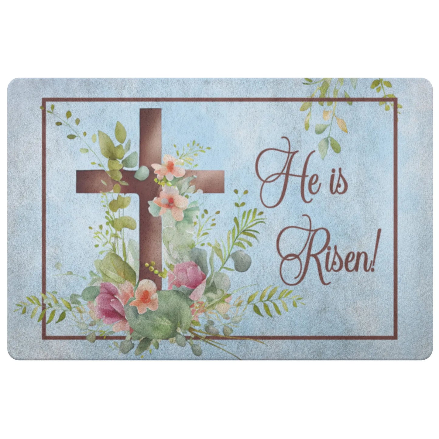 He is Risen Easter Door Mat teelaunch