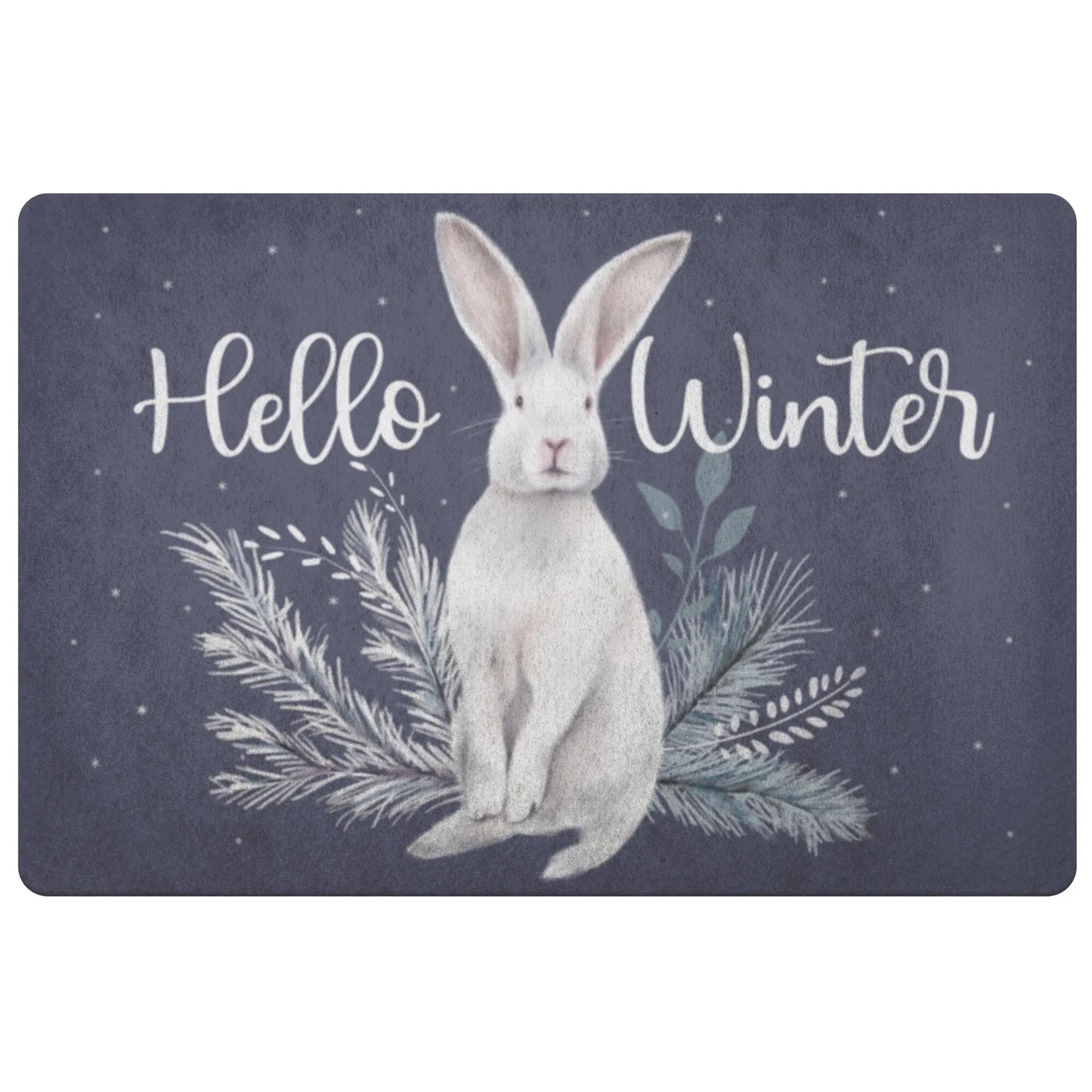 Hello Winter Snow Bunny Doormat teelaunch