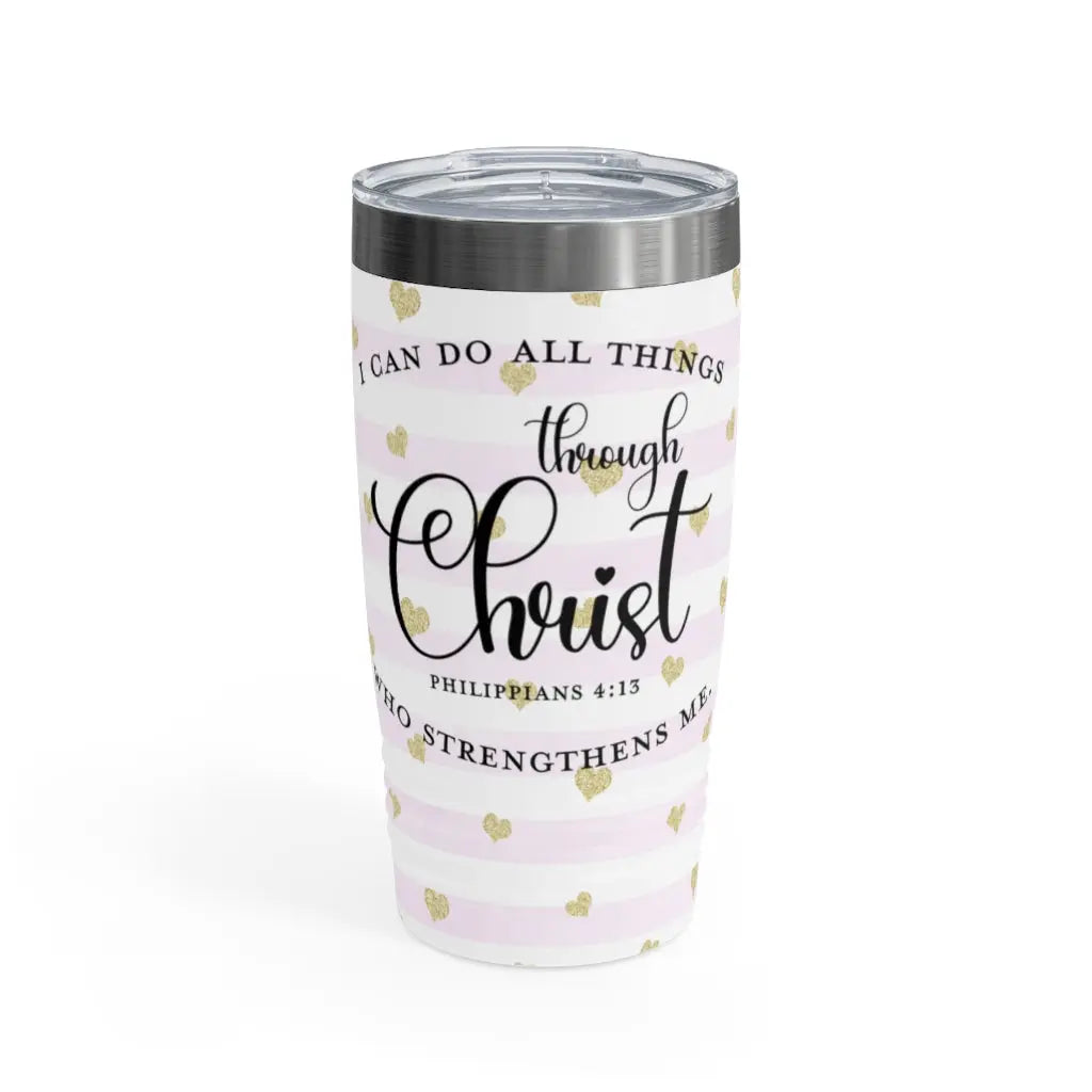 I Can Do All Things Ringneck Tumbler, 20oz Printify