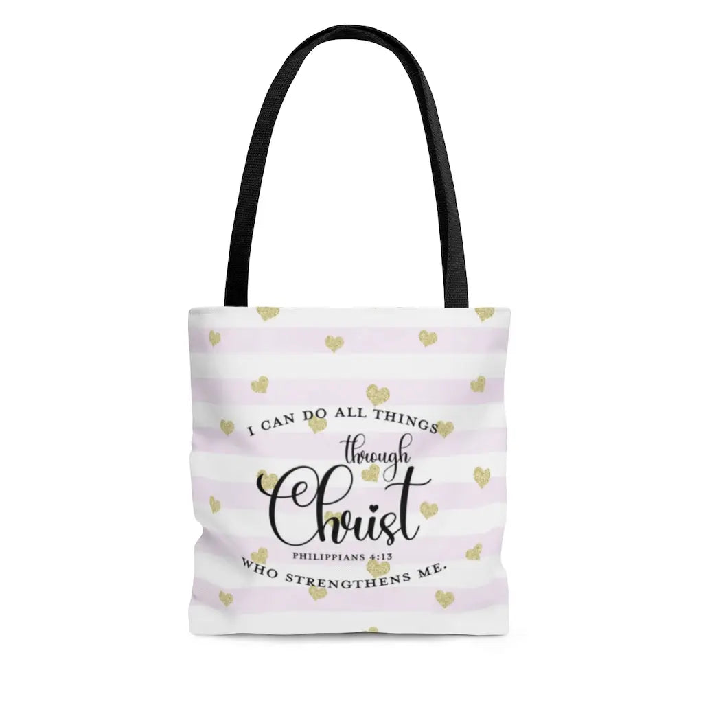 I Can Do All Things Through Christ Scripture Tote Bag (Three Sizes) Printify