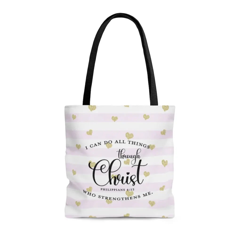 I Can Do All Things Through Christ Scripture Tote Bag (Three Sizes) Printify