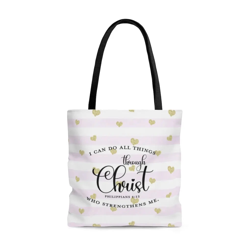 I Can Do All Things Through Christ Scripture Tote Bag (Three Sizes) Printify