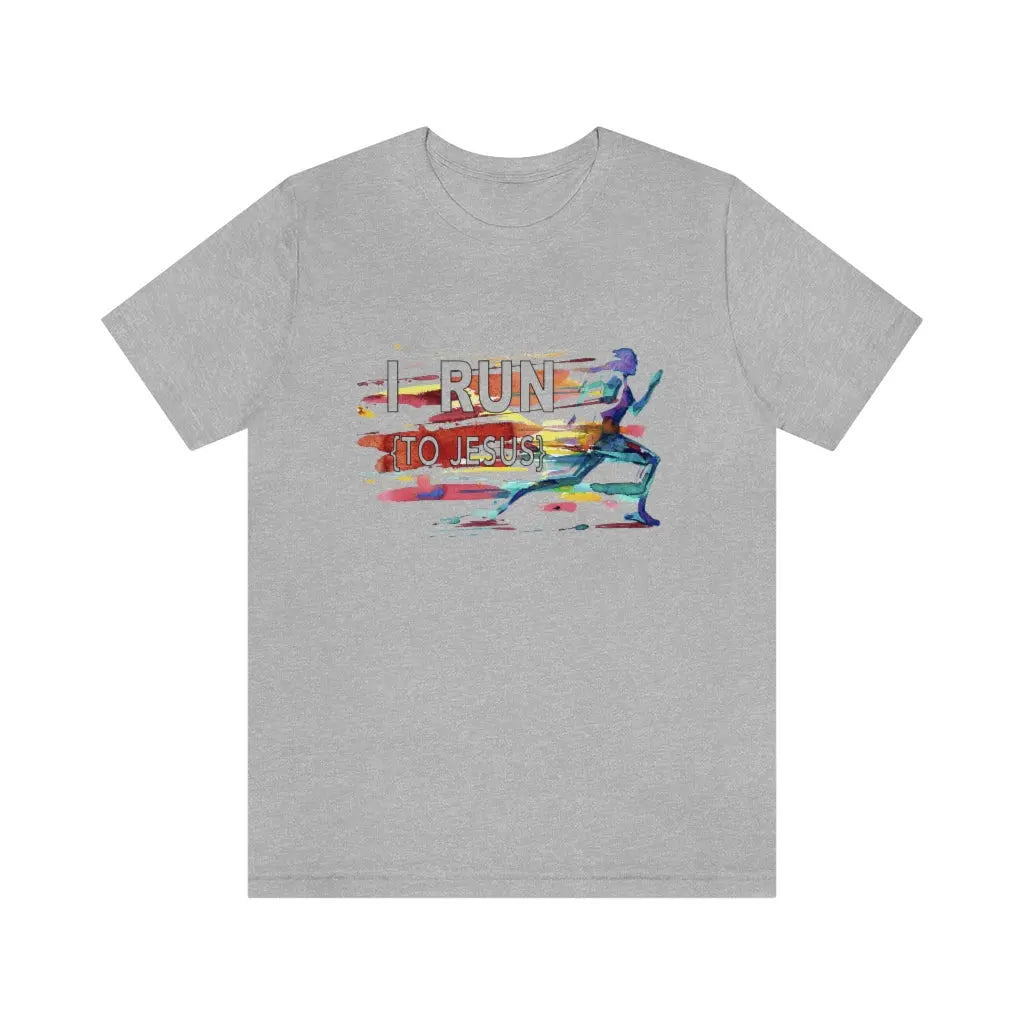I Run to Jesus Runner Unisex T-shirt Printify