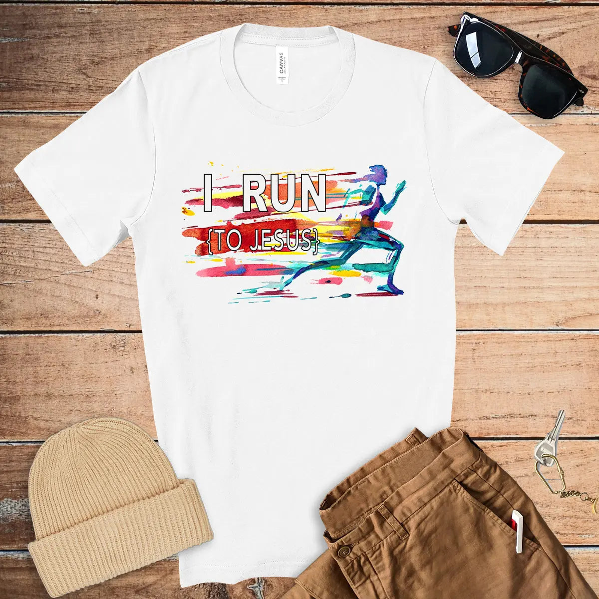 I Run to Jesus Runner Unisex T-shirt Printify