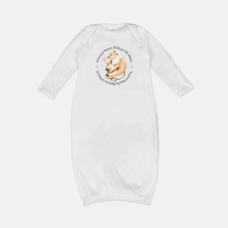 I'll Love You Forever Infant Baby Rib Layette Gown, Baby Sleeper Amazing Faith Designs