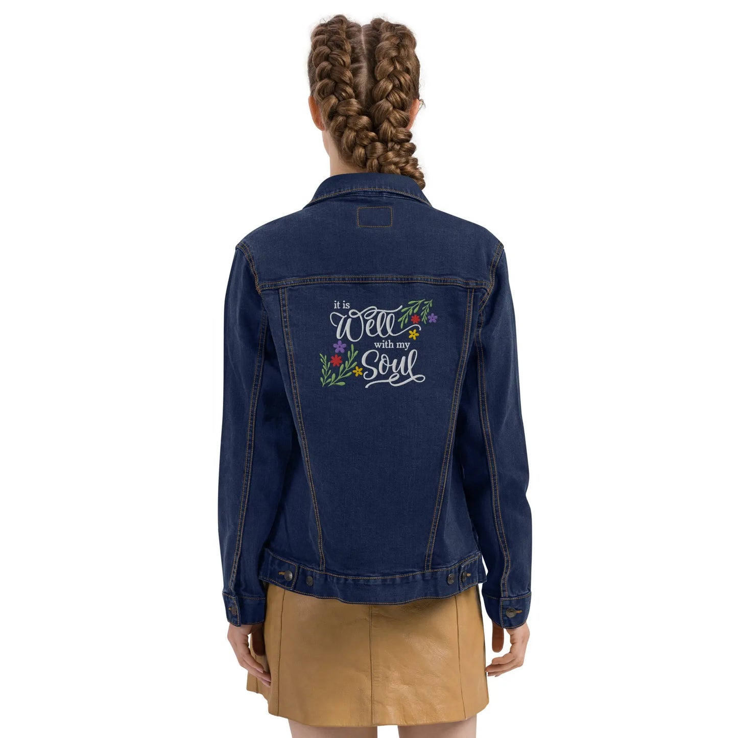 It is Well With My Soul Embroidered Denim Jacket Amazing Faith Designs
