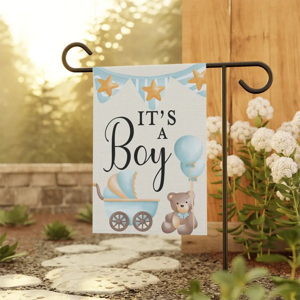 It's a Boy Garden Flag | Baby Shower Flag Printify