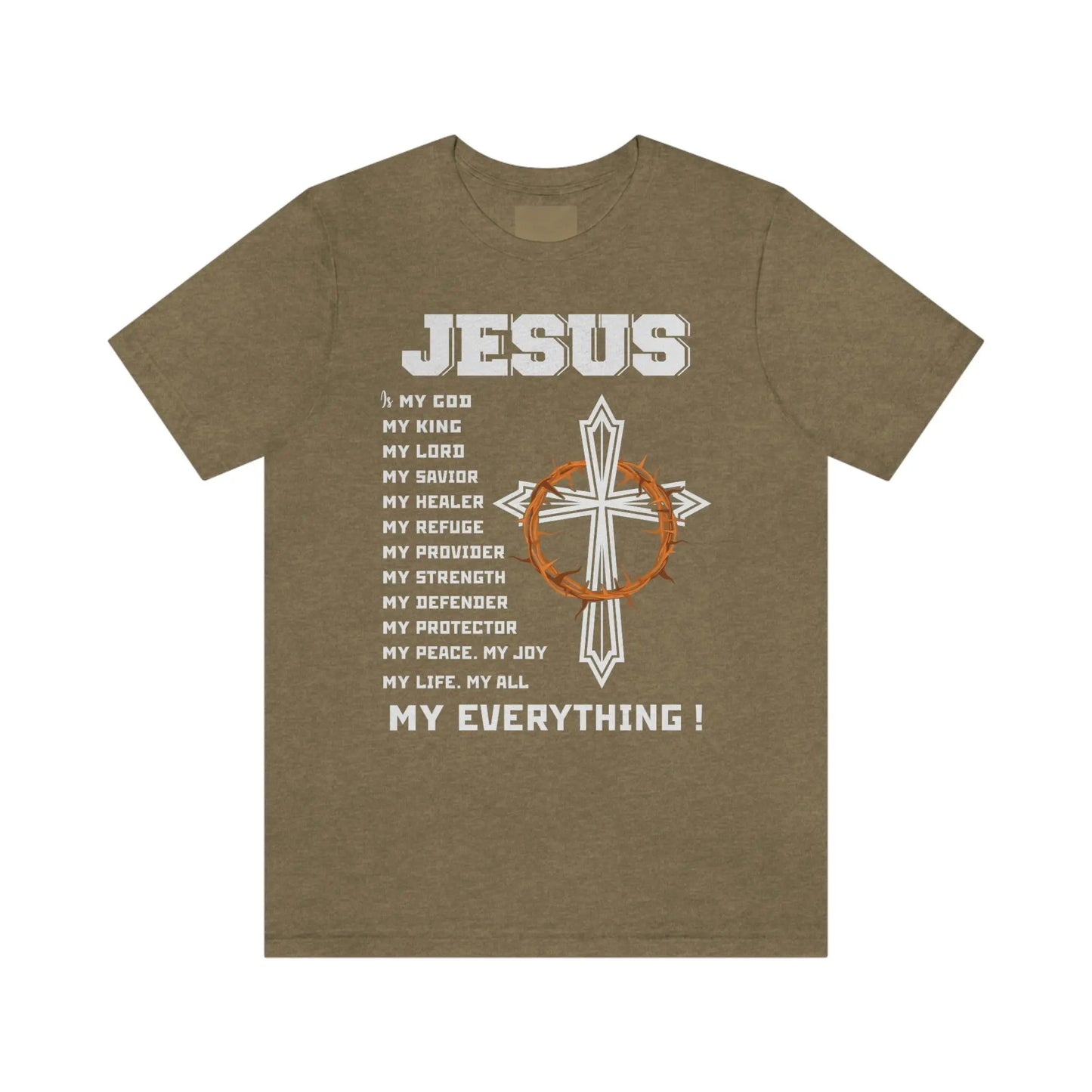 Jesus Is Short Sleeve Tee, Christian Mens T-shirt Printify