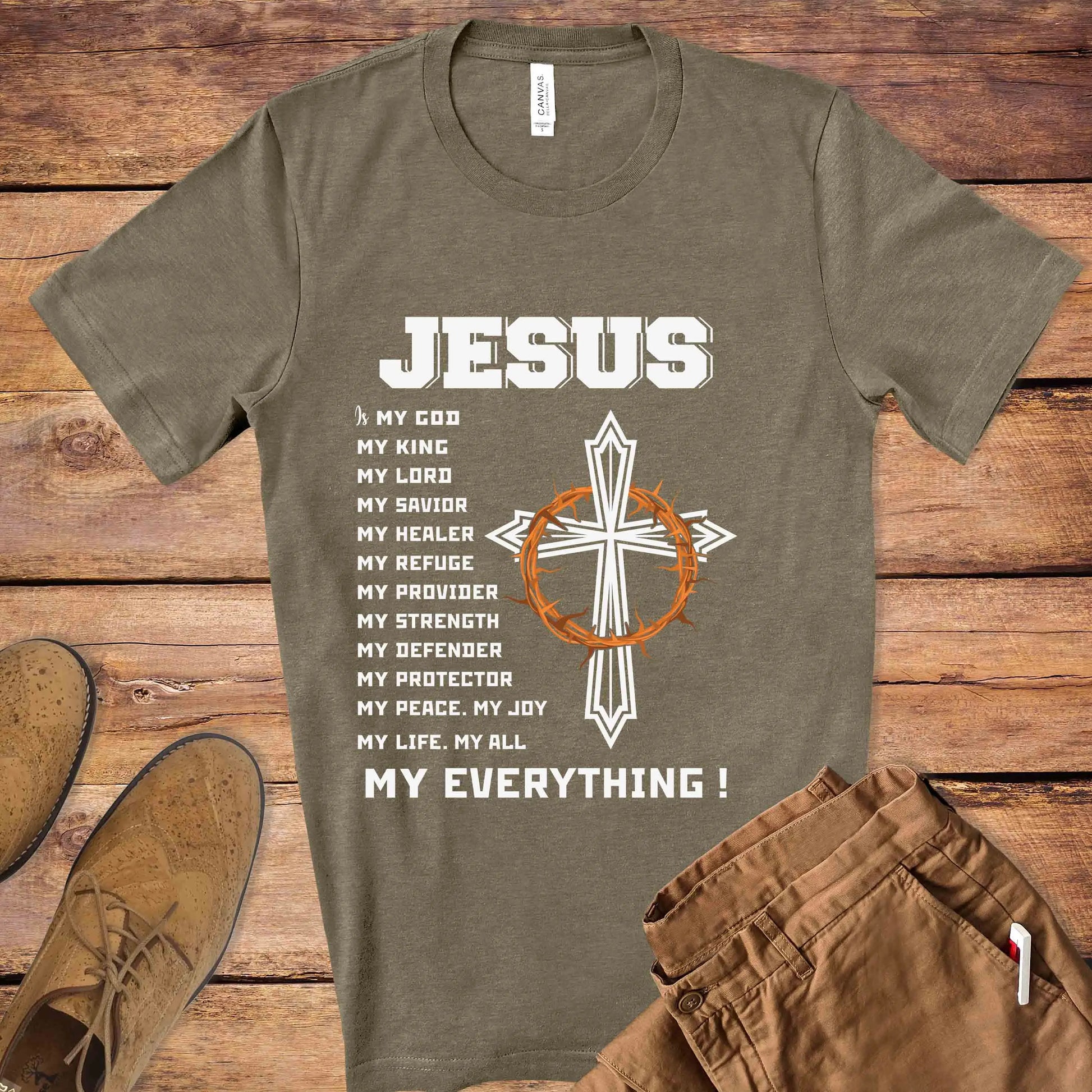 Jesus Is Short Sleeve Tee, Christian Mens T-shirt Printify