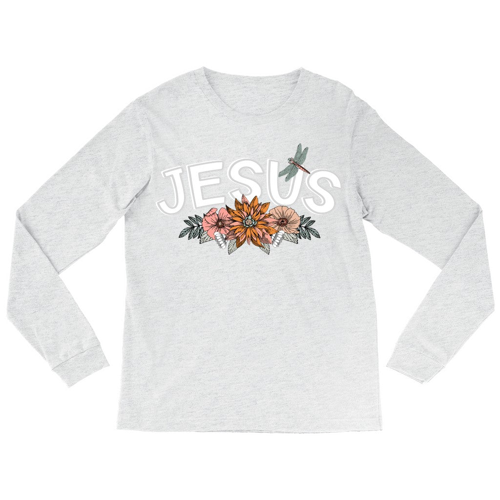 Jesus Retro Flowers Long Sleeve Shirt Amazing Faith Designs