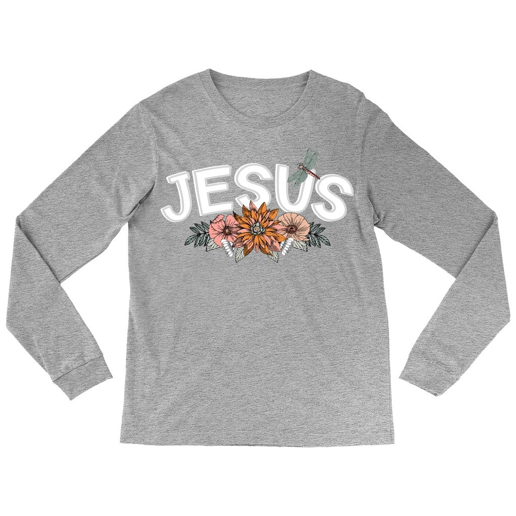 Jesus Retro Flowers Long Sleeve Shirt Amazing Faith Designs