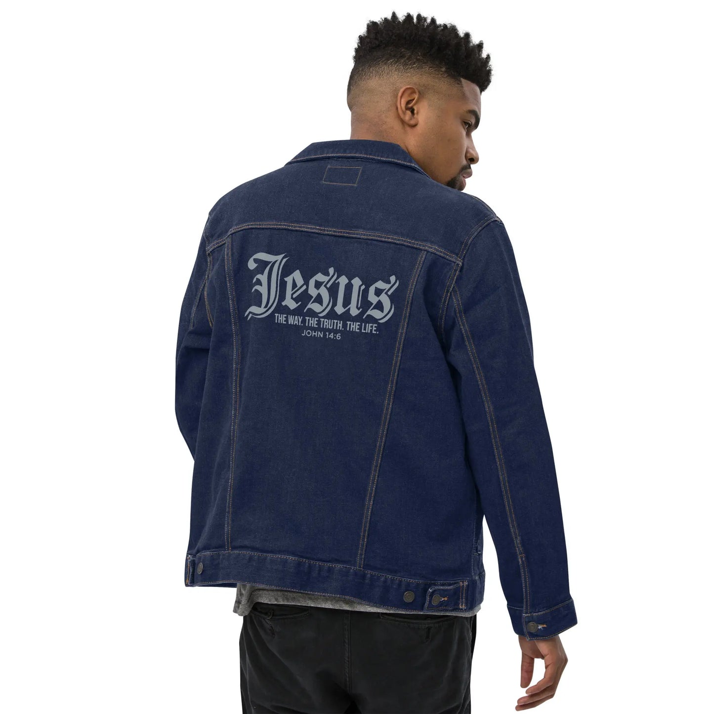 Jesus The Way Truth Life denim jacket Amazing Faith Designs