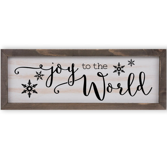 Joy to the World Rustic Whitewashed Wood Frame Sign | 5.5" x 15" Farmhouse Decor | Christmas Wood Decor amazingfaithdesigns