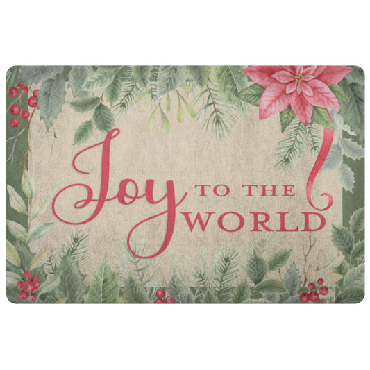 Joy to the World Christmas Door Mat teelaunch