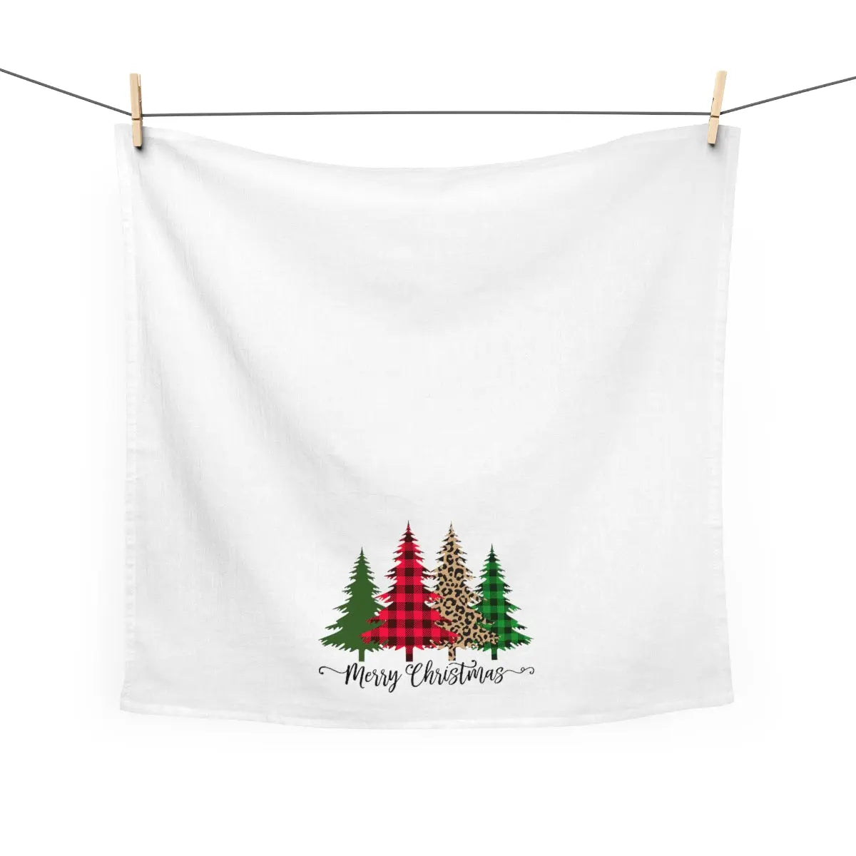 Leopard Christmas Tree Tea Towel, Holiday Kitchen Towel, Christmas Dish Towel, Cute Christmas Kitchen Towel Printify