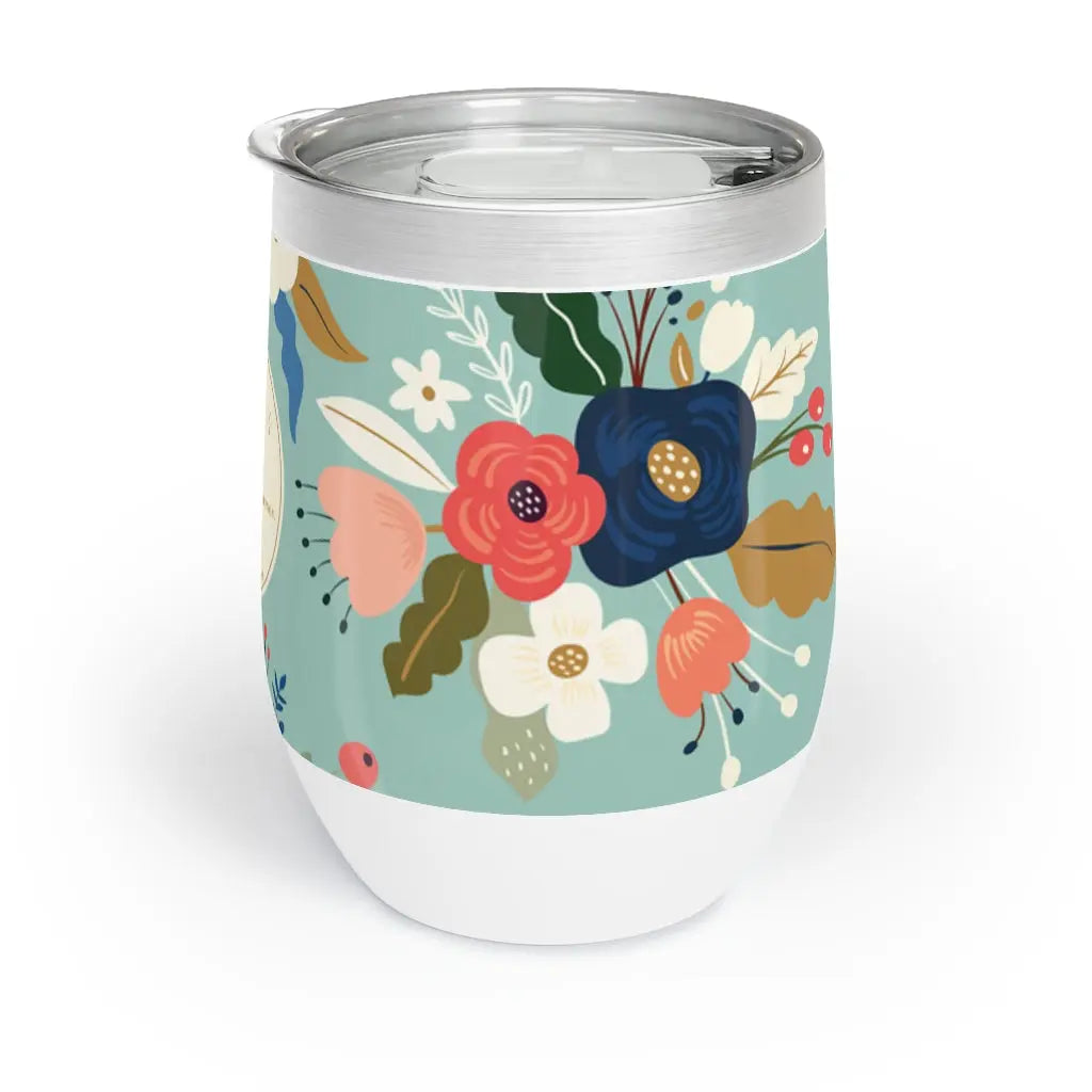 Lovely Floral Scripture Chill Wine Tumbler 12 oz Printify
