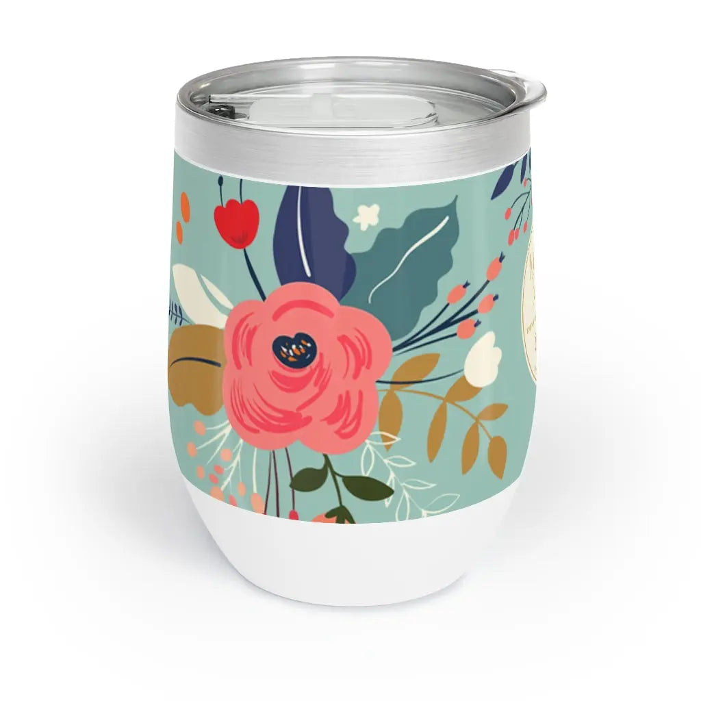 Lovely Floral Scripture Chill Wine Tumbler 12 oz Printify