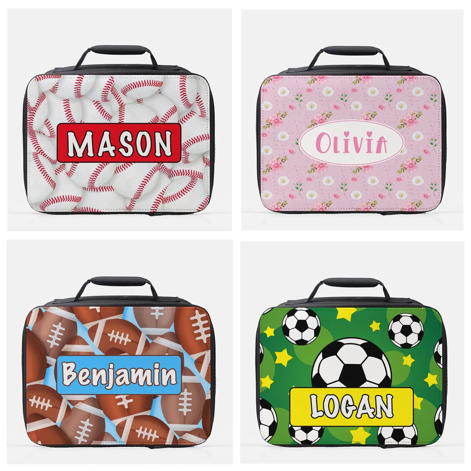 Lunch Box with Name (Insulated), 15 Designs, Back to School Lunch Bag, Personalized