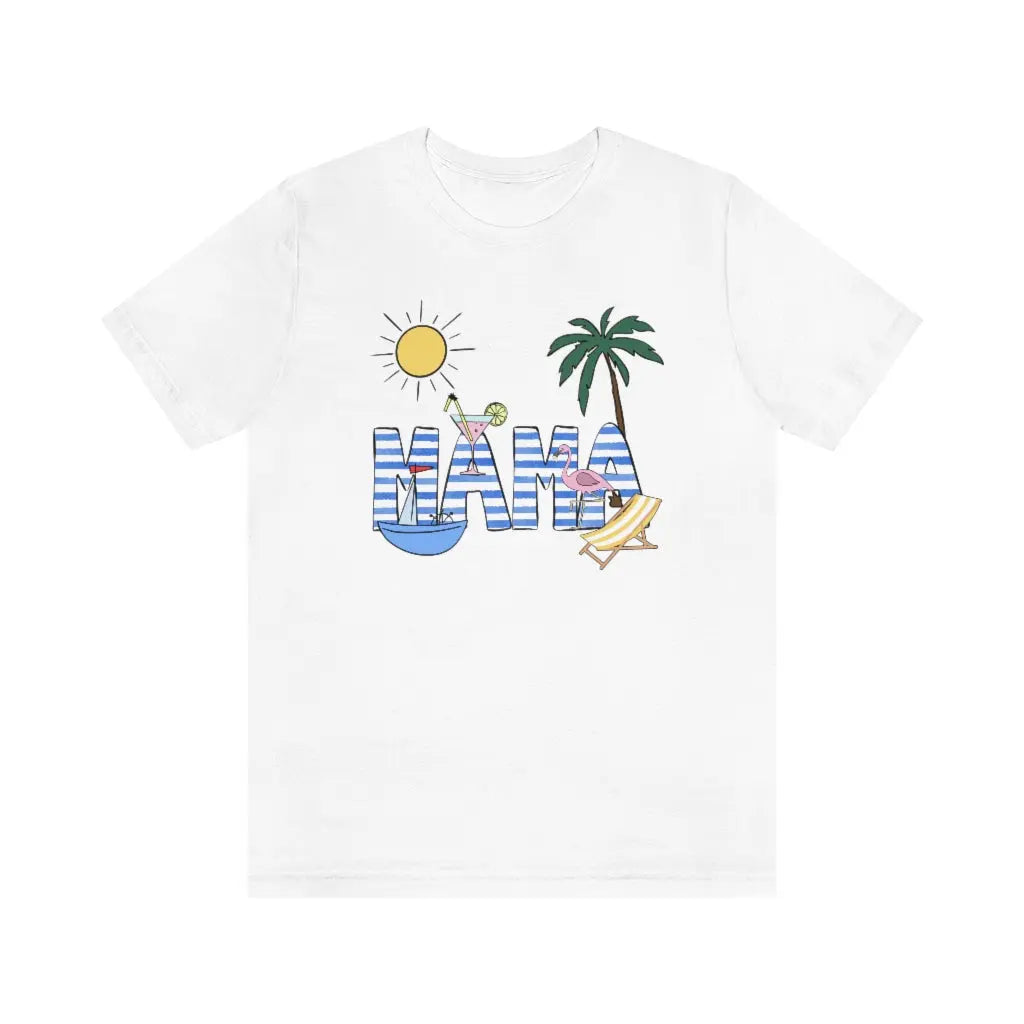 Mama Beach Themed Personalized Tshirt | Family Vacation Matching Shirts, Mom, Mama, Adult, Mimi, Nana, Cici, Grandma Printify