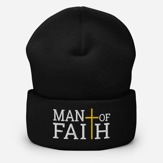 Man of Faith Cuffed Beanie Amazing Faith Designs