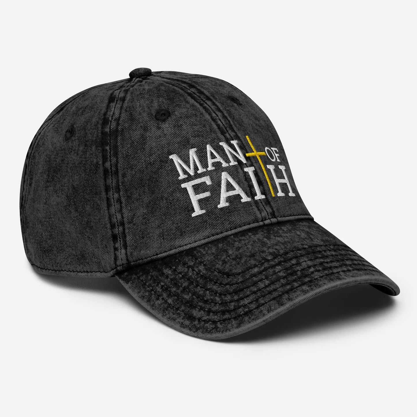 Man of Faith Vintage Denim Cap Amazing Faith Designs