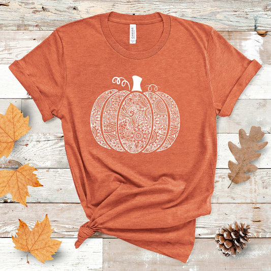 Mandala Pumpkin Fall Tee Printify